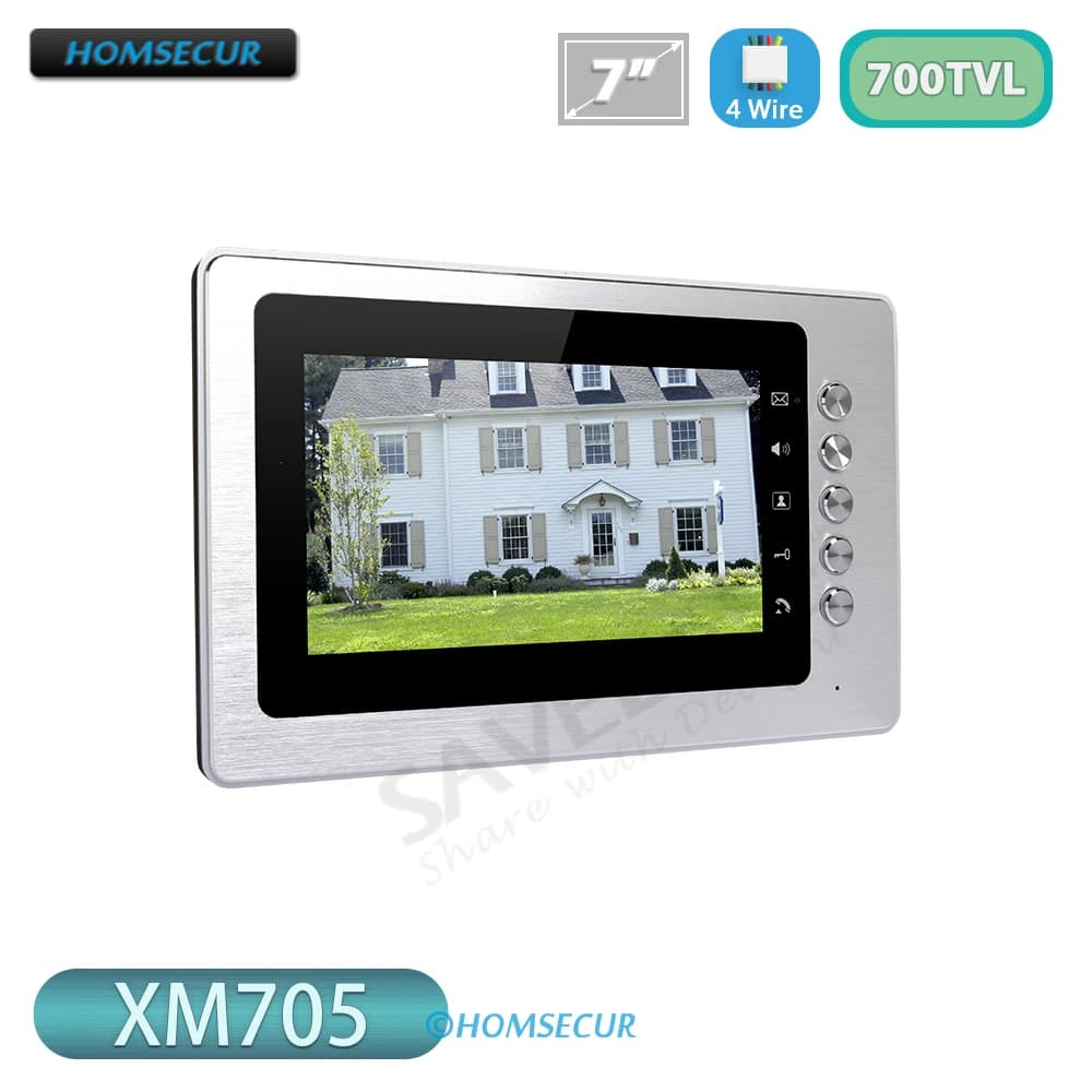 4 Wire 7" TFT LCD Screen XM705 for HDS Series 700TVLine Video Doorbell Phone Intercom Family System Kit