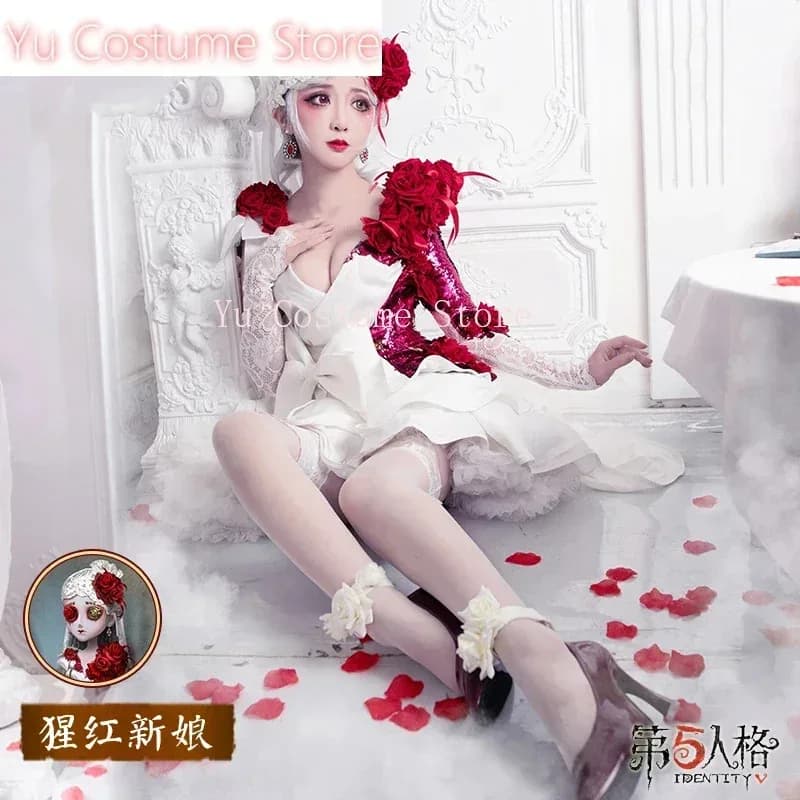 Anime! Identity V Vera Nair Scarlet Sposa Fiore Abito da sposa Abito elegante Uniforme Cosplay per le donne NUOVO Yu Costumea;3,v'5.t;8,