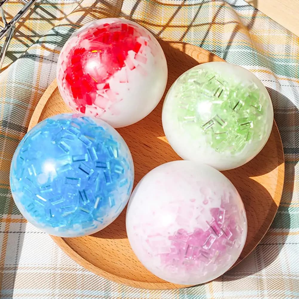 Slow Rising Ice Cracked Crystal Ball Squishy Fidget Toy Frosted Ice Texture Pinch Stress Ball Anti-Anxiety Calming Relief Toy