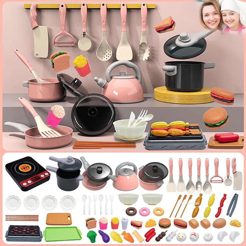 Children's Kitchen Toys 59/69 Pieces Finta Kitchen Set Play with Pots Play Role Toy Educational Toy Girls Boys Gifts