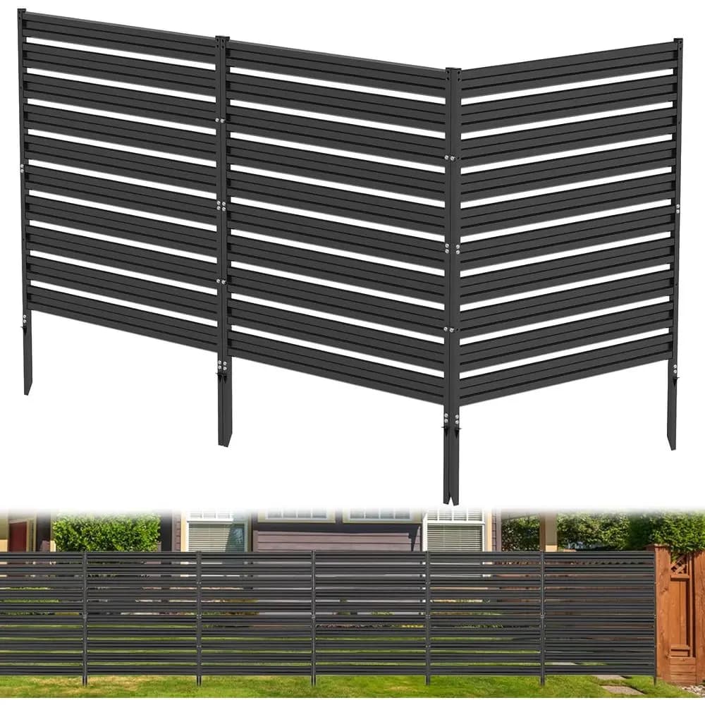 Pannelli divisori in metallo per esterni, 42" H x 38" L (3 pannelli), per condizionatori d'aria, attrezzature per piscina, contenitori per rifiuti, N