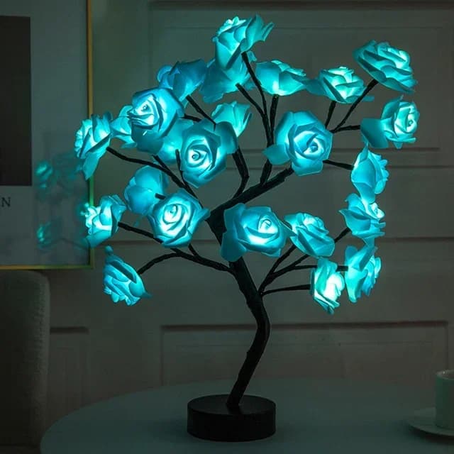 Lampada da Tavolo LED a Forma di Albero di Rose, Luci Notturne USB, Decorazione per Casa, Feste, Natale, Matrimoni, Camera da Letto