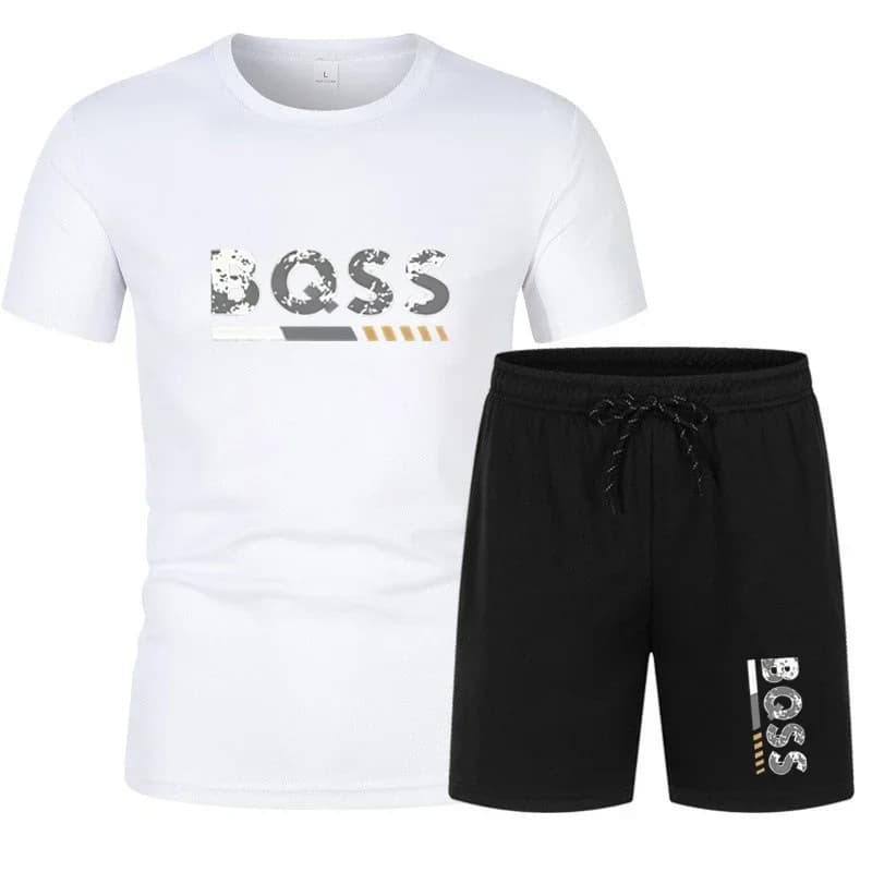 Complete Sports Active Men's Summer 2 Pieces Drying Fast, T-Shirt Sleeves Court Breathable with Pocket, Black, for Running and Fitness