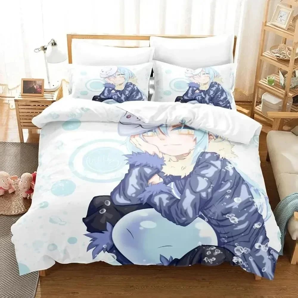 Rimuru Tempest Tensei Shitara Slime Datta KenSet biancheria da letto Copripiumino Set letto Copripiumino Federa Trapunte king Queen Size