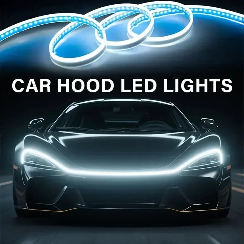Dynamic lights for hood car LED Flexible Strip Car bonnet guide Decorative light Scanning LED daylight starter