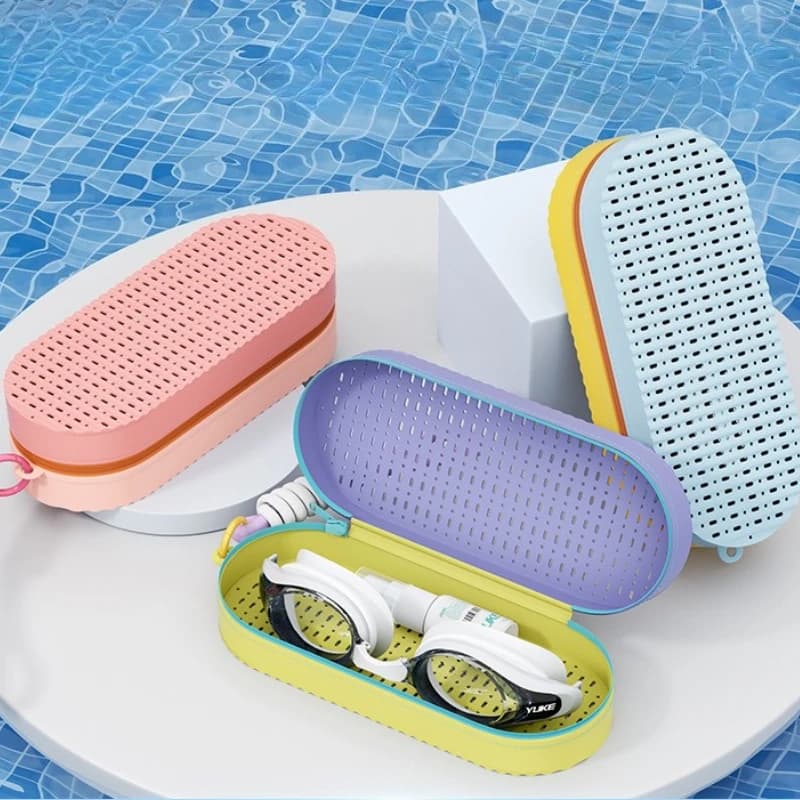 1PC Anti-drop Silicone Swimming Goggles Case, Breathable Scratch Resistant Protective Glasses Storage Box