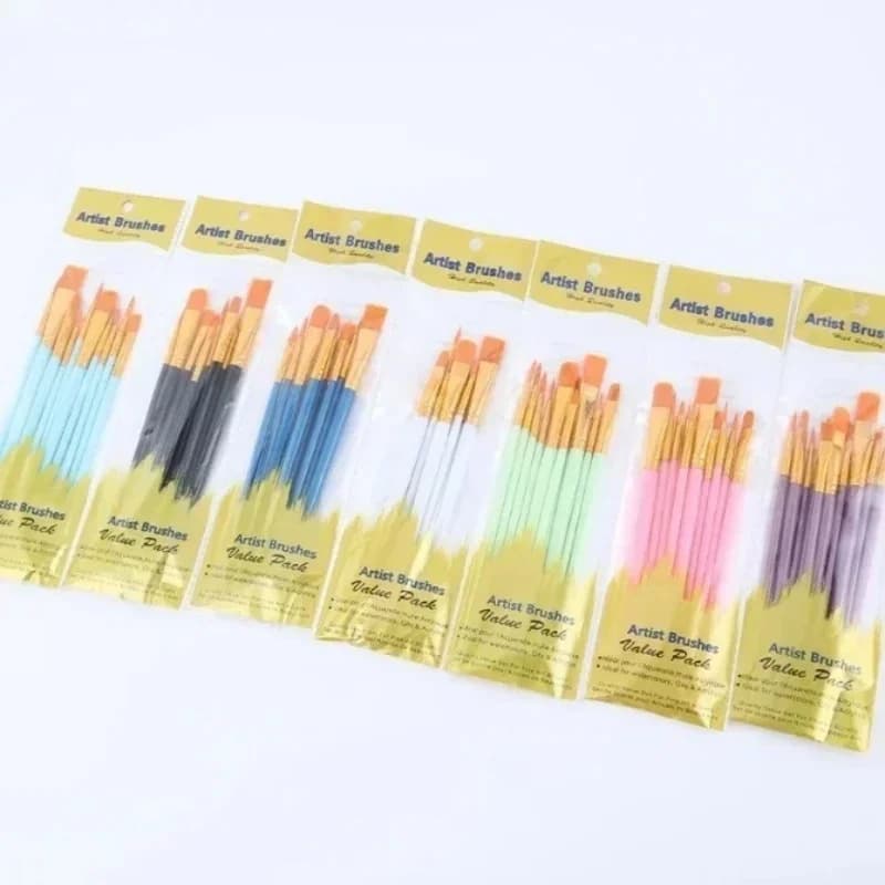 10-20 pcs set multi-functional watercolor brush pearlescent blue plastic rod multi-color nylon hair hook line gouache oil brush
