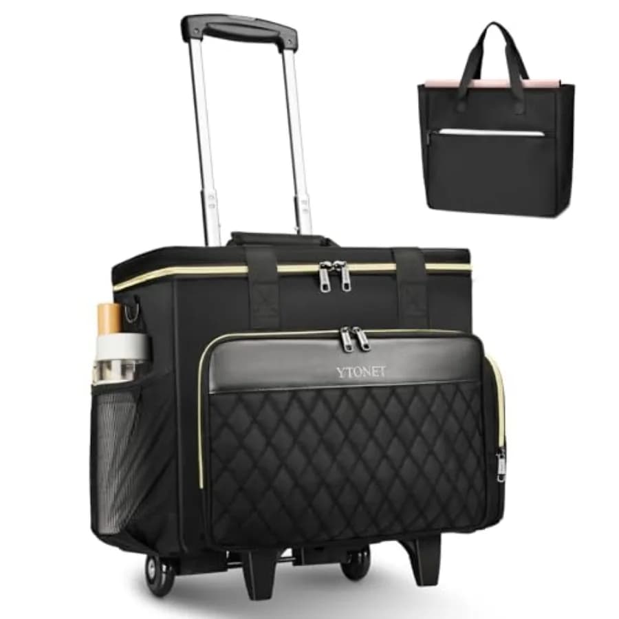 Borsa da Insegnante con Ruote, Borsa per Laptop da 15,6 Pollici con Carrello Staccabile e Portadocumenti, Valigetta con Ruote per Donne Insegnanti