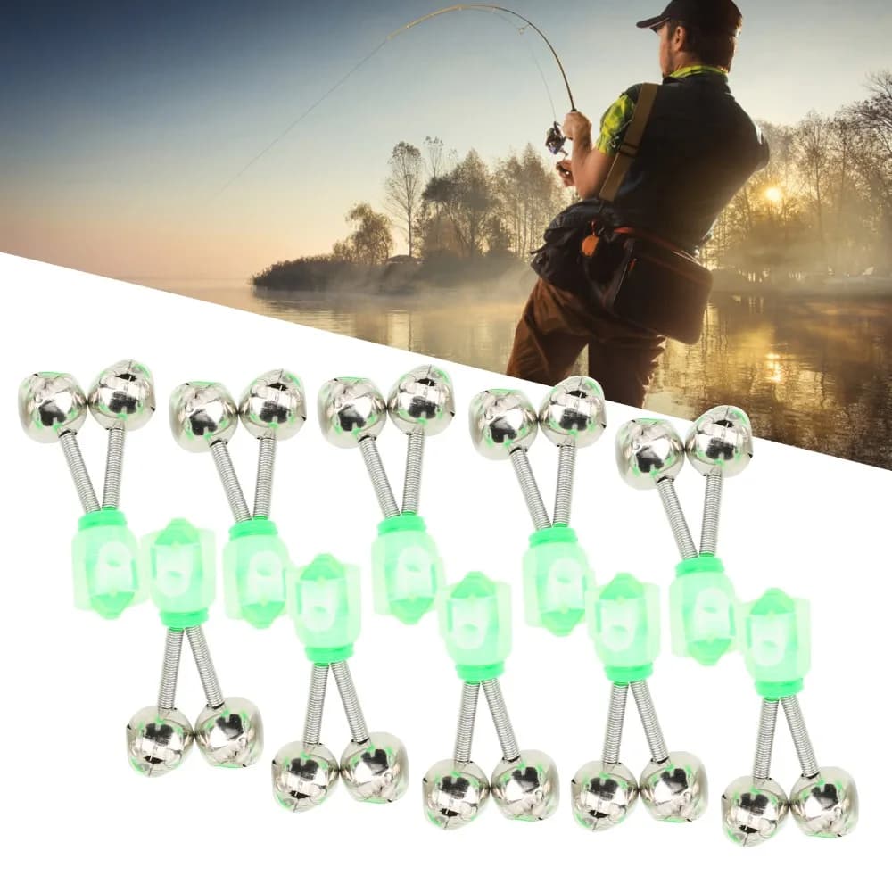 50 Pezzi Campanello Portatile a Doppia Spirale per Canna da Pesca 5cm, Campanello Allarme Leggero per Canna da Pesca, Campanello Riutilizzabile per Punta Canna da Pesca