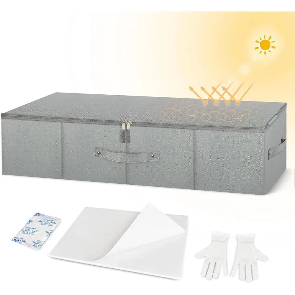 Kit per la conservazione dell'abito da sposa grigio con 50 fogli di tessuto, guanti e essiccanti senza acidi per ricordi precisi
