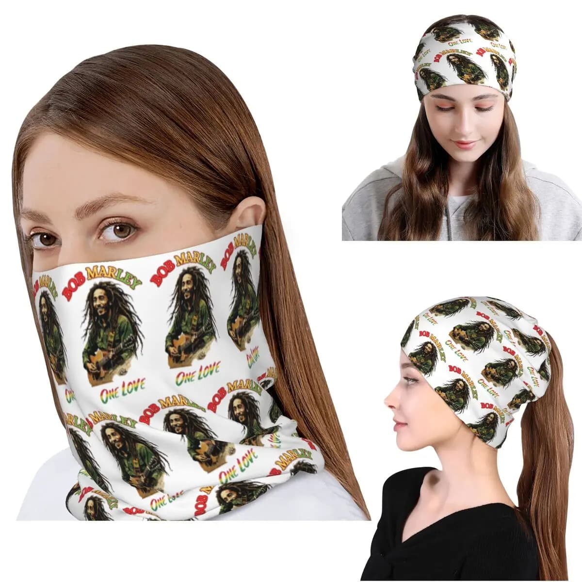 Bandana Reggae Bob Marley, Copricapo Multifunzione, Sciarpa Avvolgente, Berretto Traspirante per Uomini e Donne Adulti