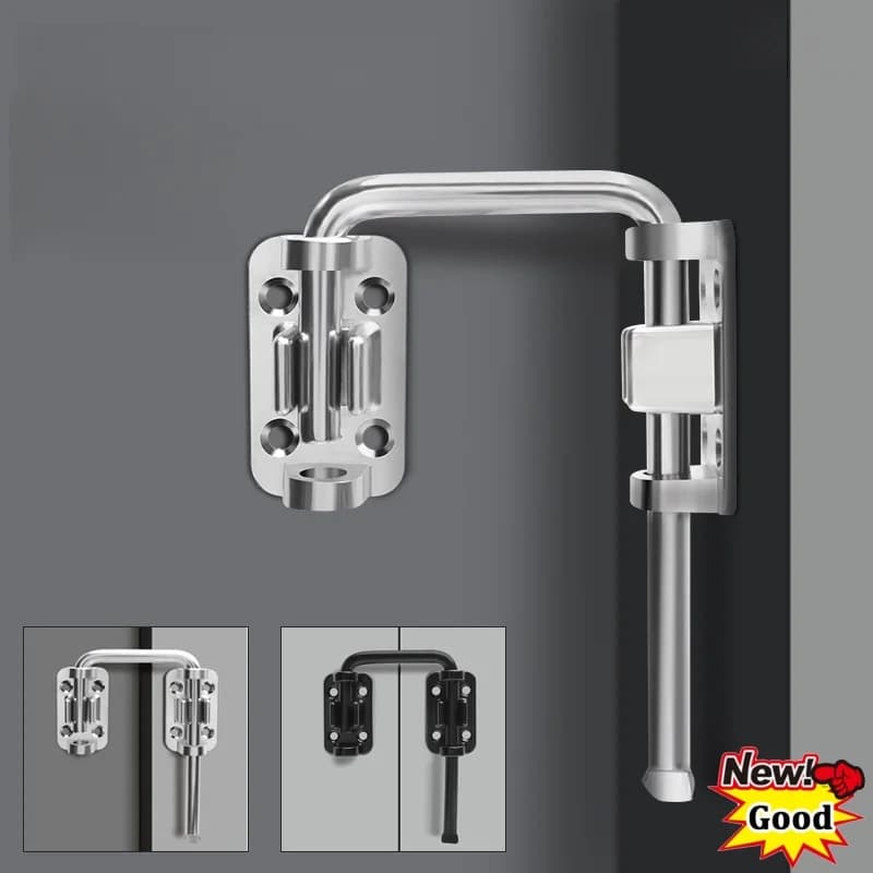 Serratura ad anello per porta scorrevole da patio a forma di U, serrature a scatto per porta da 90/180 gradi, cerniera per porte in lega di zinco, fibbie antifurto con viti