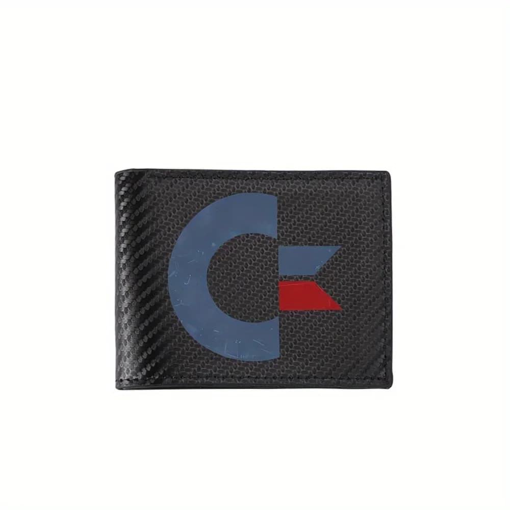Portafogli da uomo con logo semplice a forma di cerchio blu rosso Portafogli da uomo semplici da lavoro moderno ed elegante con stampa di design Regali per padre fidanzato Cristo