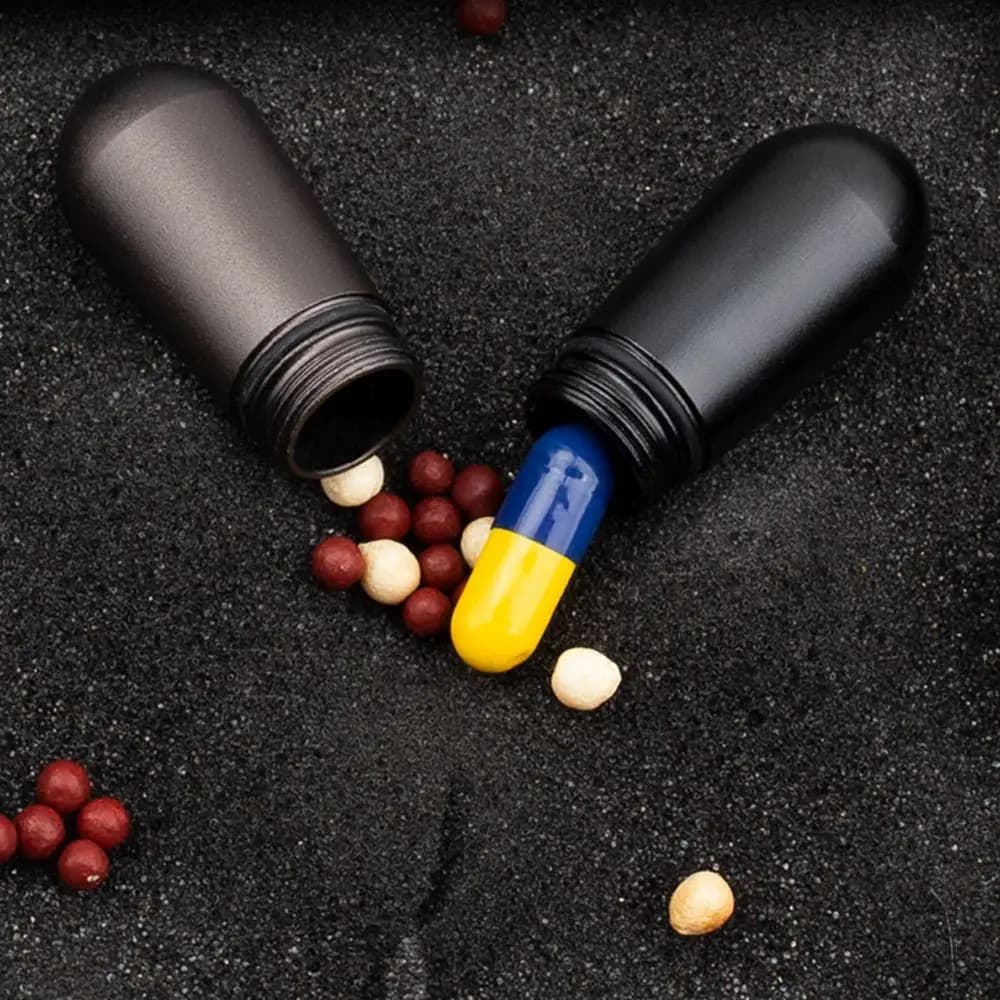 Waterproof Tablet Container Healthy Care Outdoor Capsule Keychain Holder Pill Bottle Aluminum Pill Case Pill Storage Box