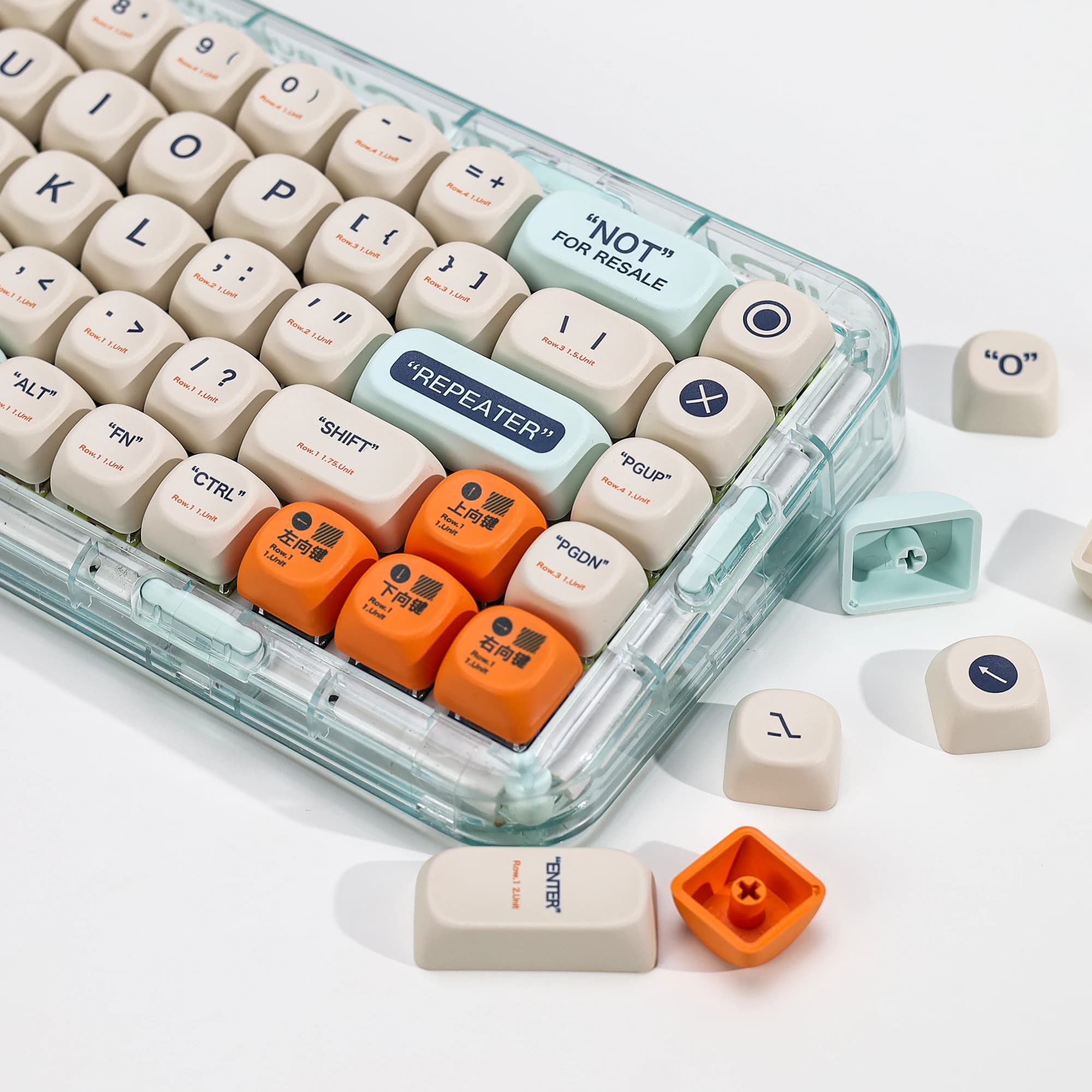 KBDiy KOA Profile Retro Plastic Theme PBT Copritasti 136 Set of MOA Covers Custom for Magnetic Game Keyboard 60
