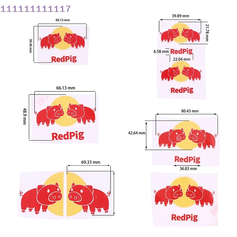 Wall stickers for funny bike steering red pig Decalcomanie for upper tube for handlebar helmet for cycling team