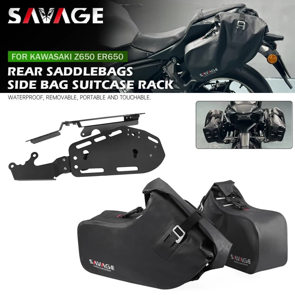 Per KAWASAKI Z650 2017-2025 Borsa laterale moto Bisaccia Scatola di coda da viaggio Staffa per valigia Portapacchi posteriore Z 650 ER650