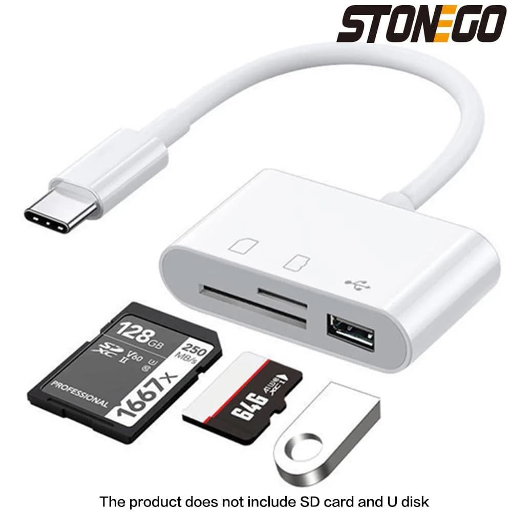 STONEGO Card reader SD/TF 3 in 1 OTG Adapter 2.0/3.0 compatible for MacBook Pro Laptop Camera