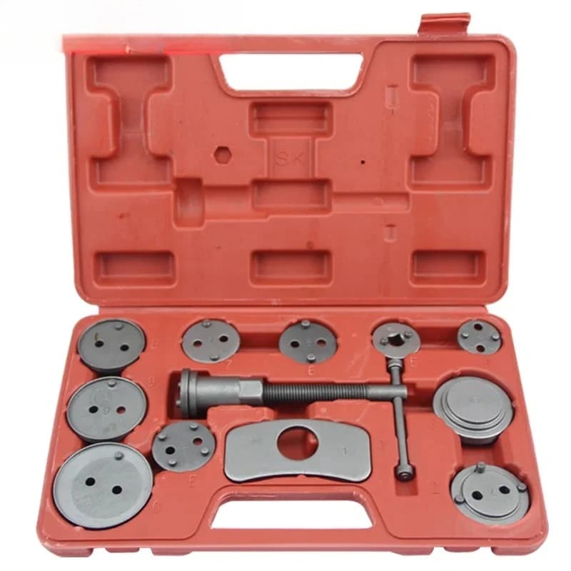 Set di 12 pezzi universali per il ripristino dei pistoncini dei freni a disco, kit di compressione per auto, strumenti per la riparazione in garage.