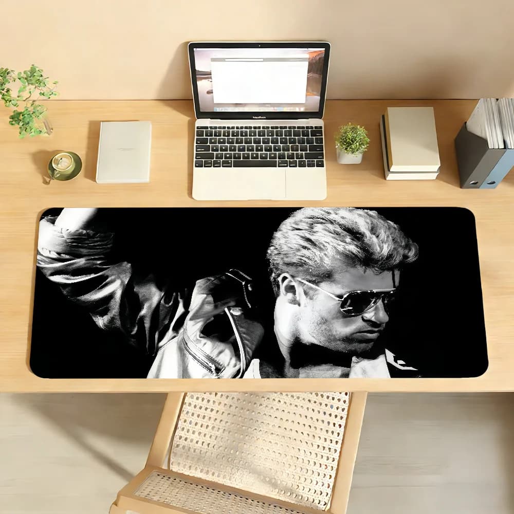 Tappetino per mouse Singer George Michael, tappetino per mouse in gomma antiscivolo per computer portatile, tappetino per mouse per giocatori, decorazione per scrivania