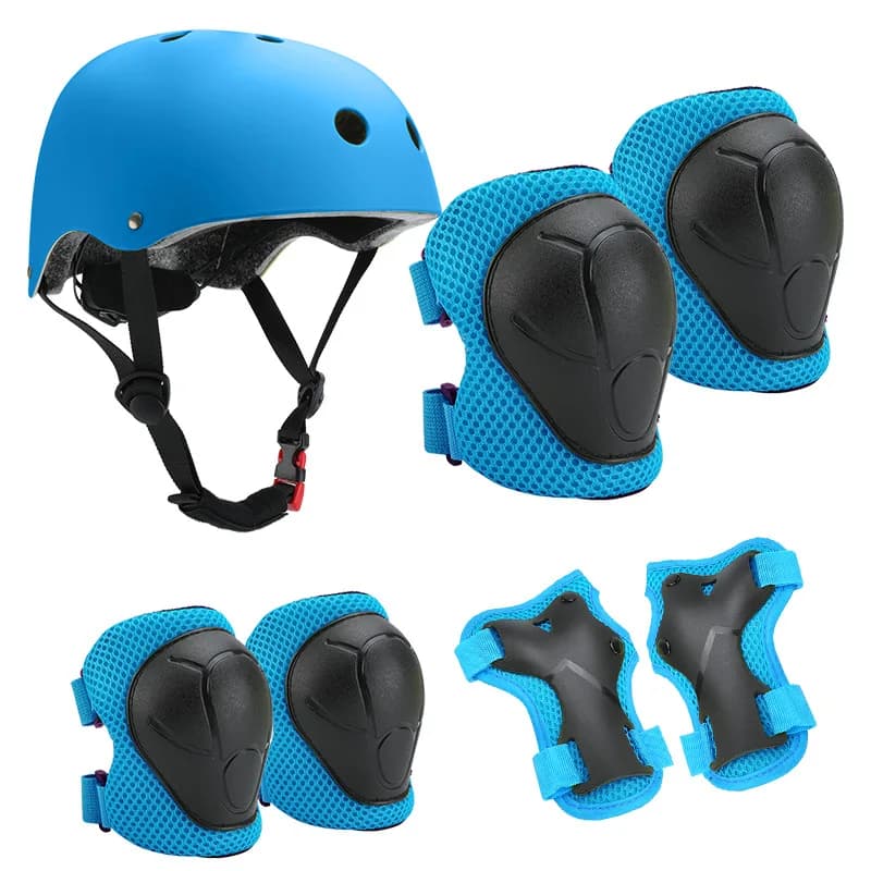 6/7PCS Set di equipaggiamento protettivo per bambini Gomitiere con protezioni per i polsi Casco Pattinaggio Ciclismo Scooter per bambini Abbigliamento di sicurezza Ragazzo Ragazza