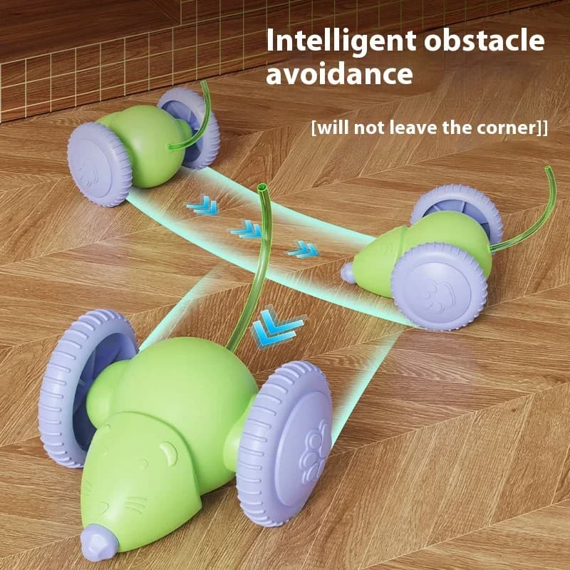 Giocattoli per animali domestici Giocattolo interattivo per gatti Auto elettrica per mouse - Teaser automatico con prodotti per animali domestici per evitare ostacoli intelligenti per gattini