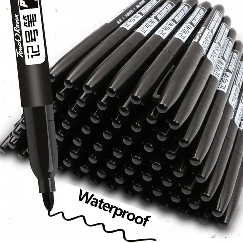 6 pcs permanent marker pens for design manga black blue red ink waterproof pens for sketches school material of stationery art