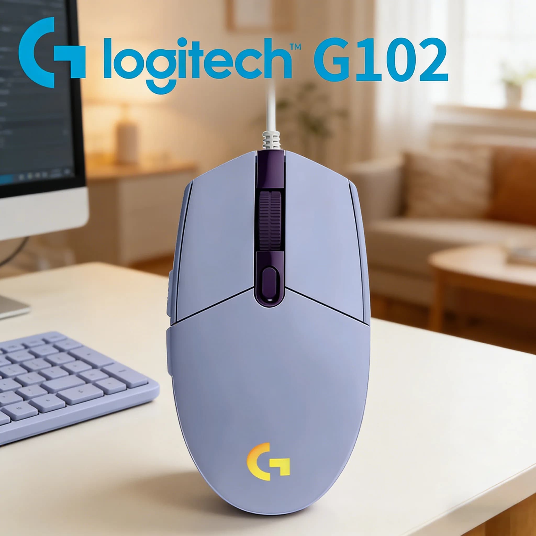 Logitech G102 LIGHTSYNC Mouse da gioco cablato Sensore ad alta precisione da 8000 DPI per e-sport FPS MOBA PC Gamer Pulsanti programmabili
