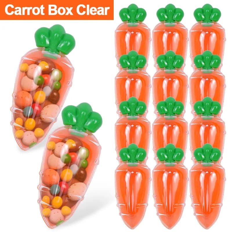 3/6 pezzi scatola di caramelle di carota di plastica pasquale scatole regalo trasparenti creative decorazioni per feste di Pasqua per la casa bomboniere di compleanno per bambini