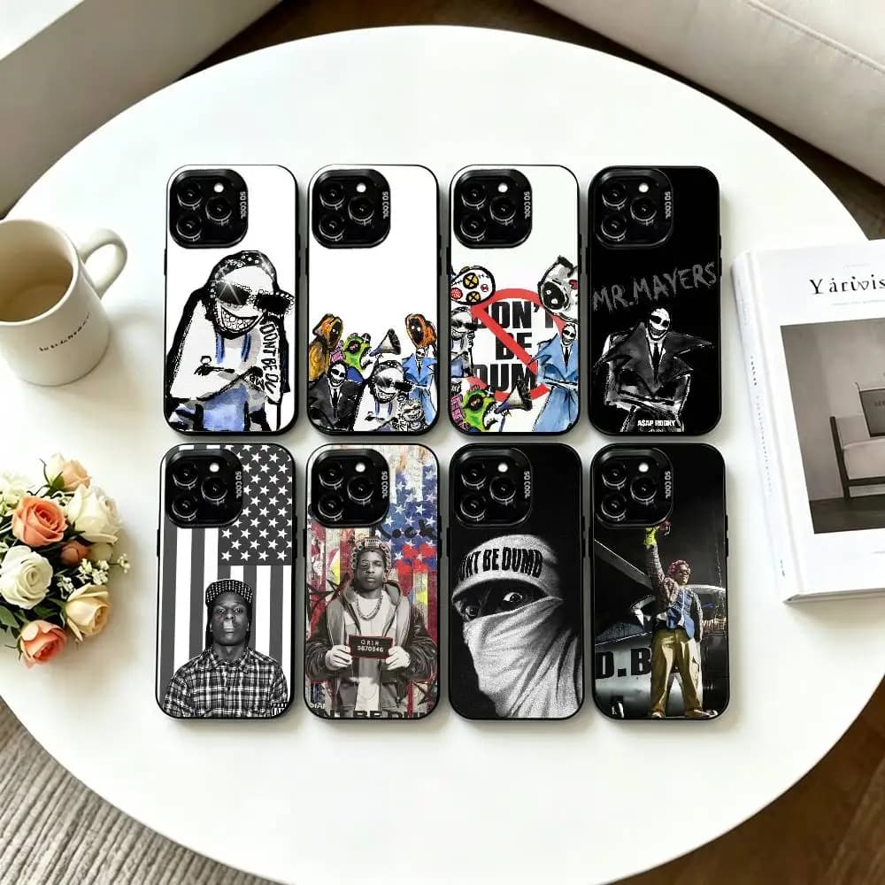 A-Asap Dont Be Dumb R-Rocky Phone Case For iPhone 17,16,15,14,13,12,11 Plus,Pro Max,XS,Colorful Silver Black Cover