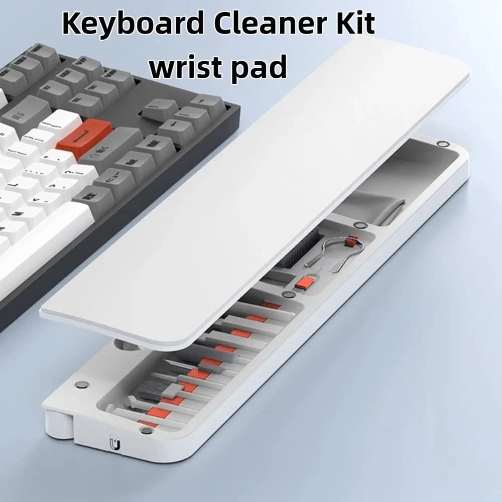 Wrist Pad Computer Cleaning Tools Soft Foam Keycap Puller Keyboard Cleaner Kit Built-in Storage Brush Earphone Clean Brush Set