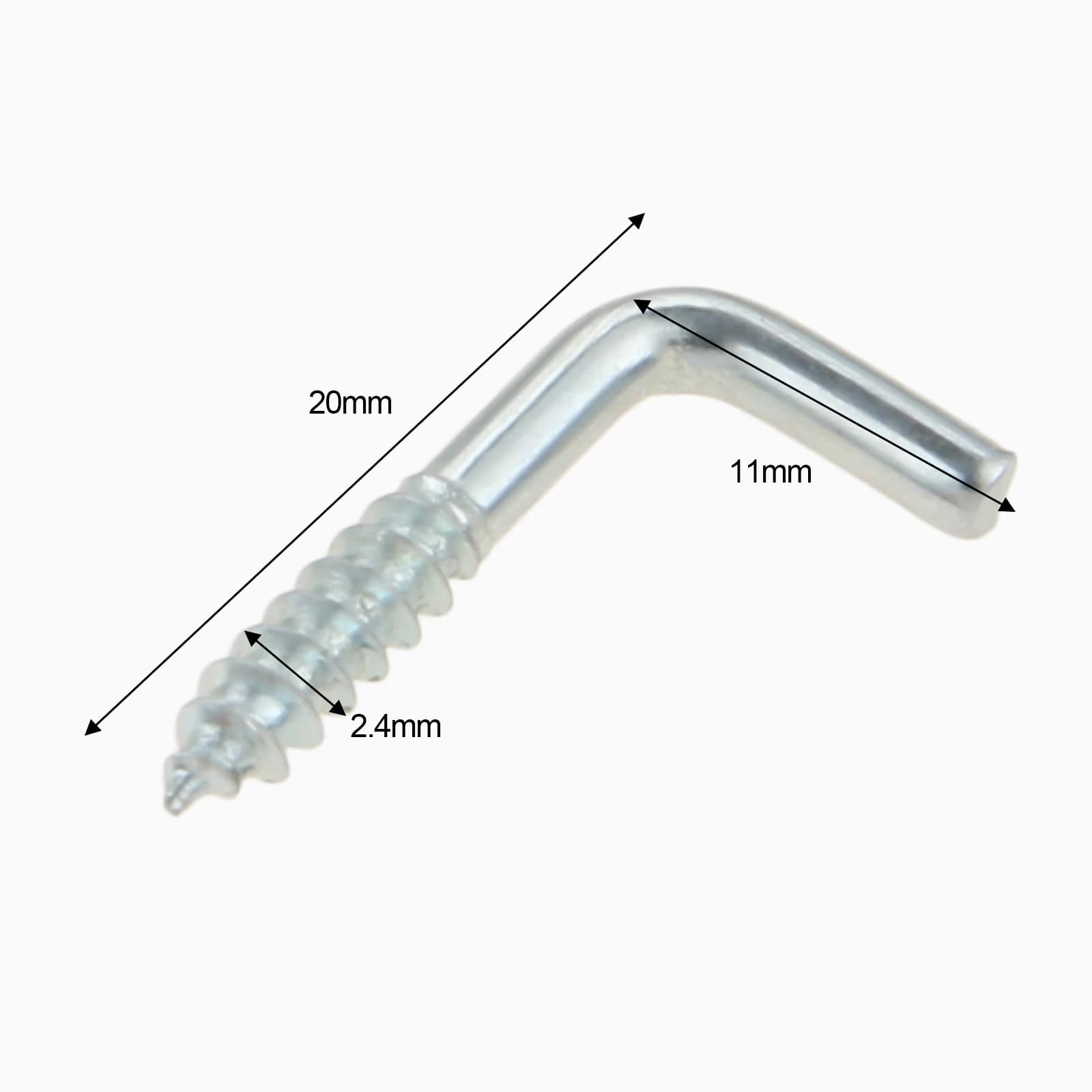 100Pc 20mm L Cup Hook Picture Photo Frame Lamp Light Cabinet Tool Plant Curtain Wire Eyebolt Eyescrew Eye Screw in Spiral Hanger