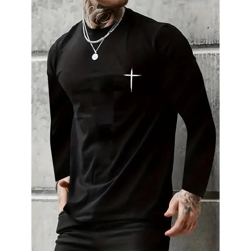 Quick Dry Sportswear Tight Fit Quick Dry Compression T-Shirt Geometric Pattern Long Sleeve round Neck Fleece Lined Winter T-S...