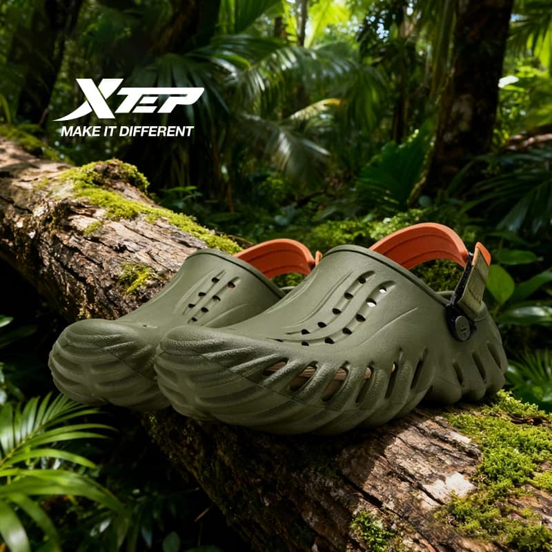 XTEP Sandal Slippers Men EVA Non-slip Wear-resistant Lightweight Waterproof Soft Removable Insole Outdoor Shoes 875419170013