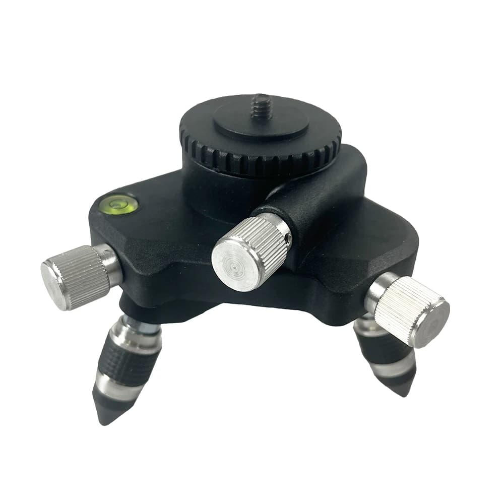 PT2 Aluminum Alloy 360 ° Support for fine adjustment with swivel base and adapter for laser levelers with 1/4 inch thread