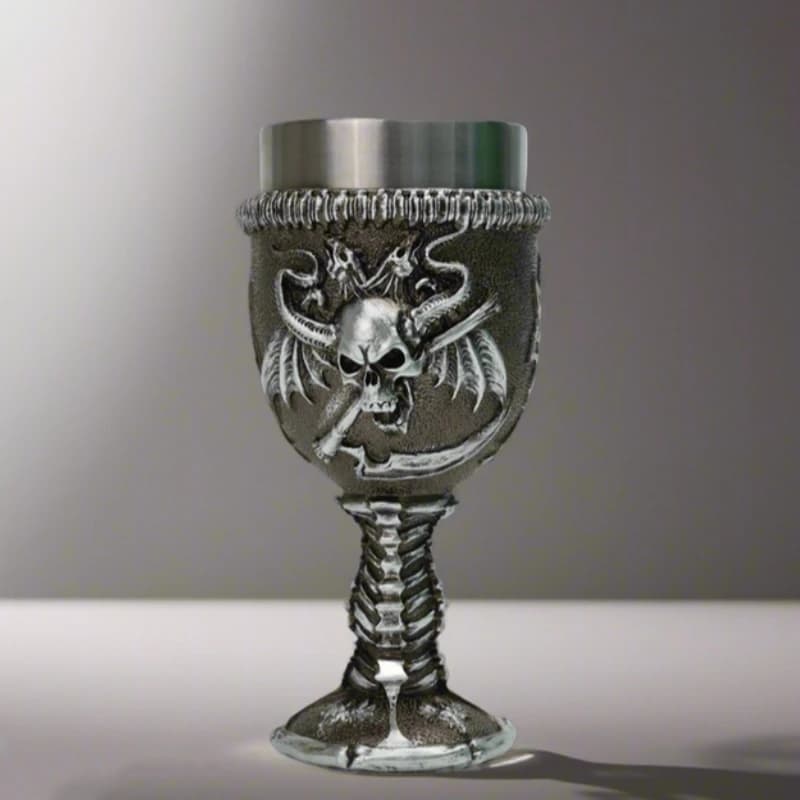 200ML Teschio Gotico Calice Halloween A Tema Corna In Acciaio Inox Corno di Bue Bicchiere Da Vino Vino Whisky Spettrale Retro Decor 2025 Nuovo