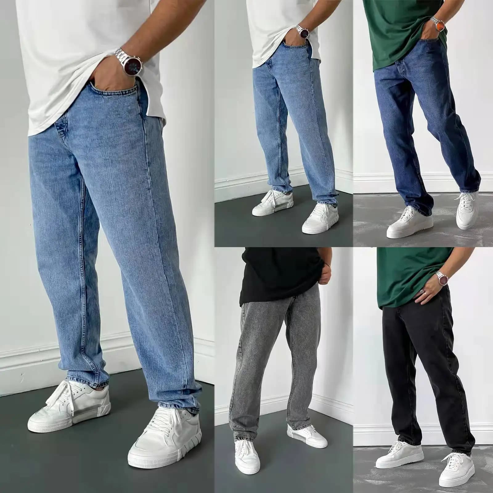 Jeans Slim Fit di Alta Gamma per Uomo, Stile Europeo, Americano e Sud-Est Asiatico, Pantaloni Casual da Uomo