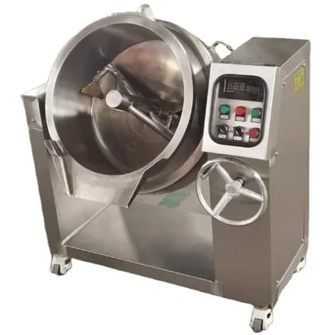 Industrial kettle with gas/electric steam coating with stirrer