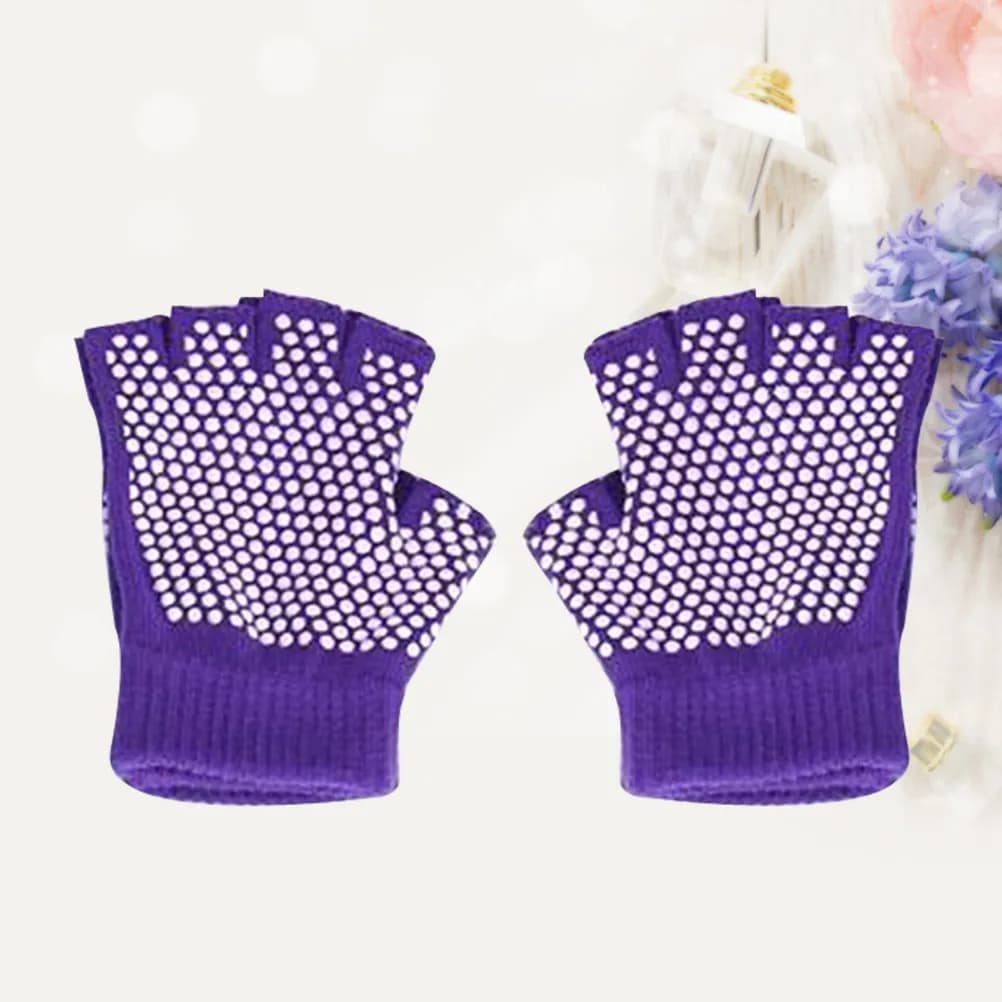 Yoga Gloves with Non-Slip Rubber Points, Cotton Gloves Maid for Gym, Sport and Fitness, Comfortable and Soft