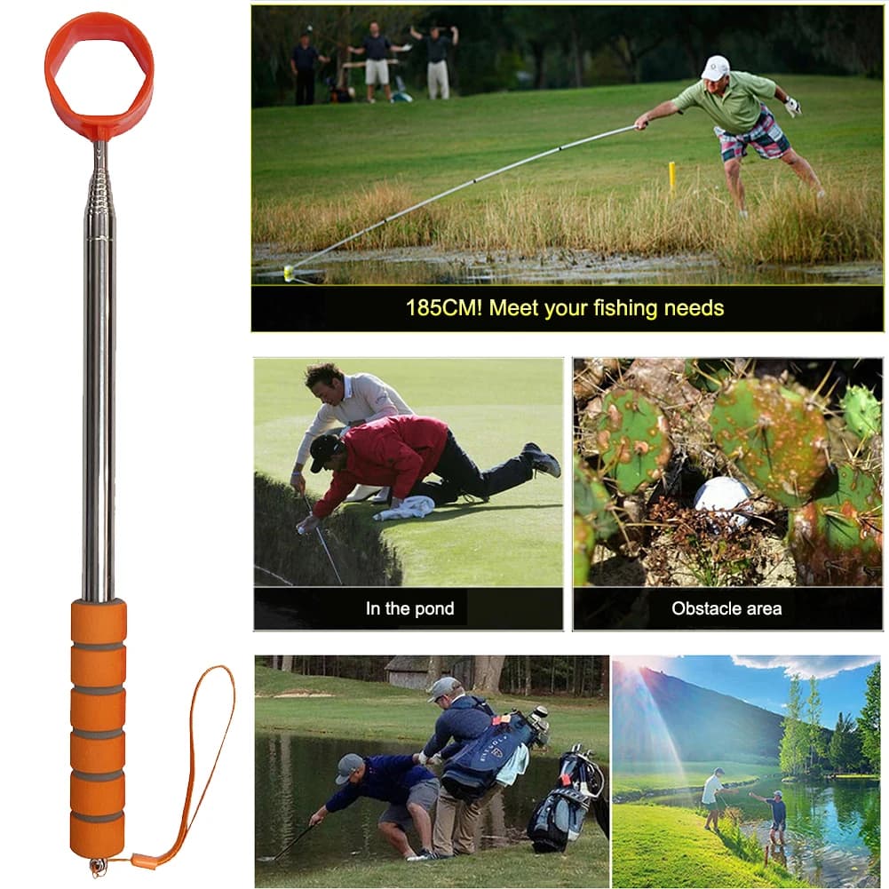 8.86 FT Telescopic Golf Ball Retriever Golf Ball Pick Up Retriever Grabber Extendable Golf Ball Retriever Gift for Golfer