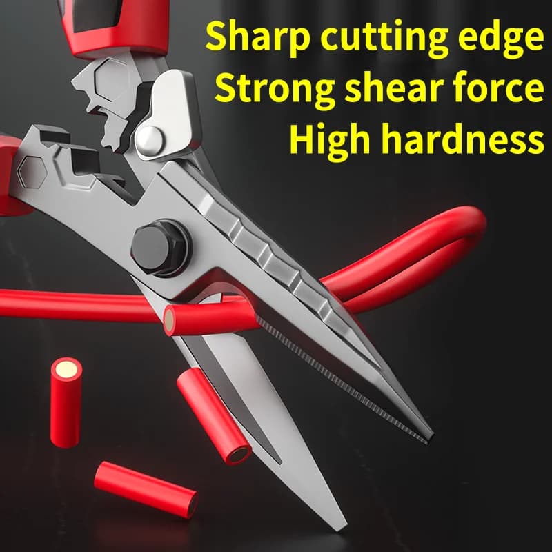 Multifunction Scissors for Resistant Electricists with Crying and Cutting Function, with Metal Sheet Cutting Key