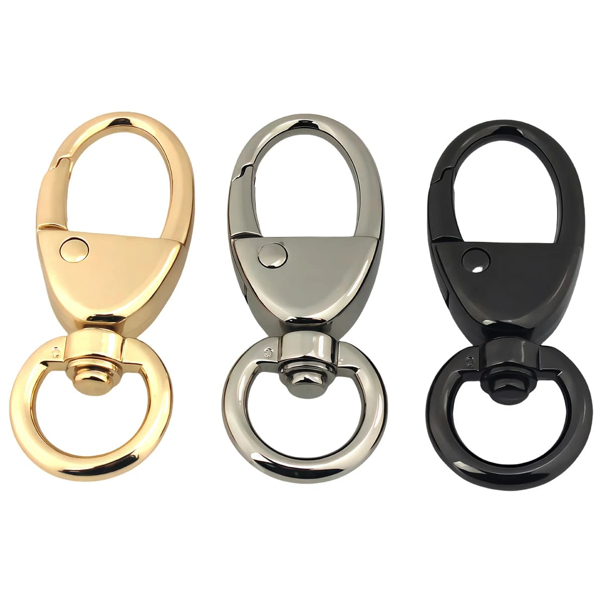 Chiusura a moschettone girevole Clip in metallo Portachiavi Fibbie O Ring Moschettone per collare di cane Borsa tracolla Cintura Accessori gioielli fai da te