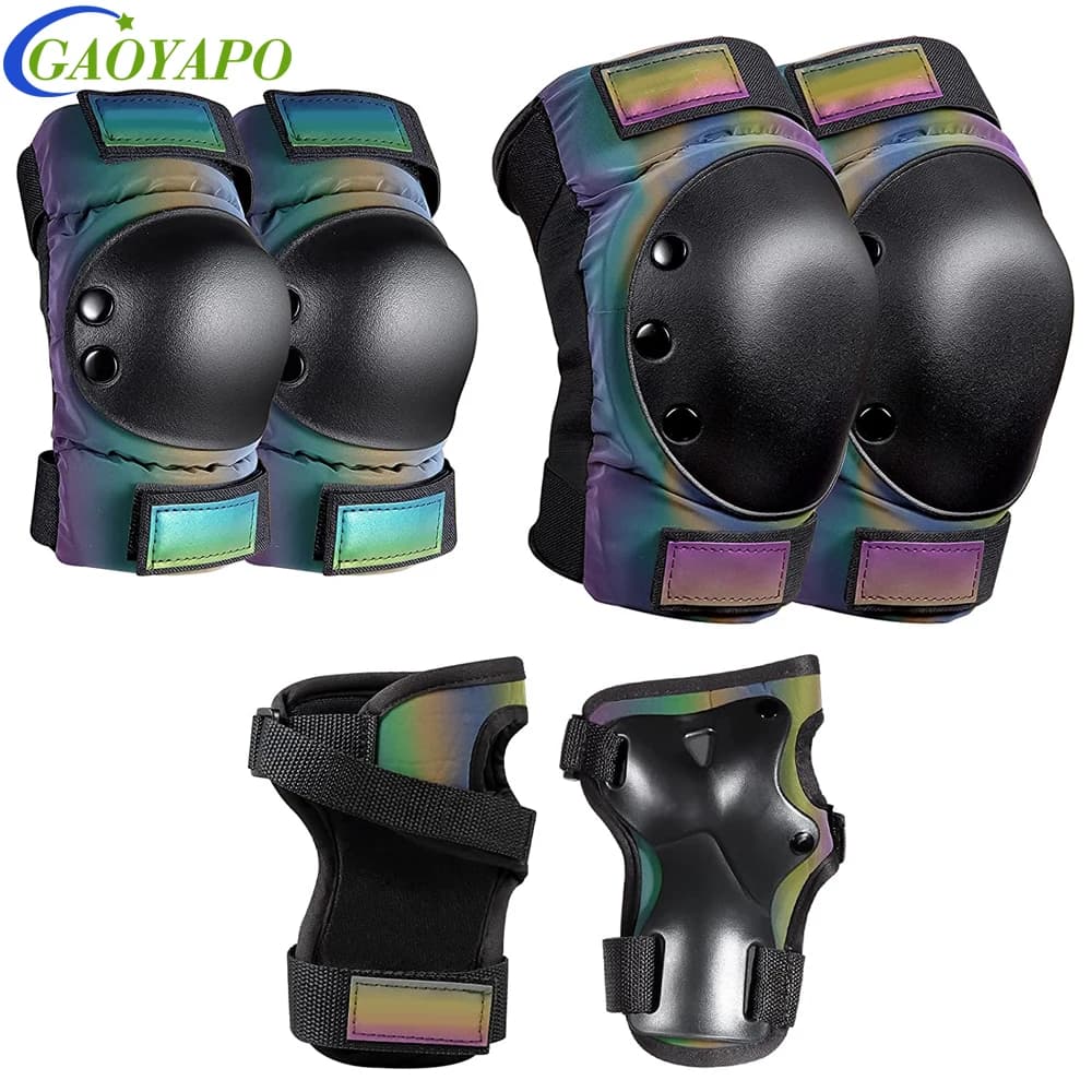 6 pcs/set knee pads for adults/children, set of pads for young 3 in 1 knee pads and elbows pads for roller skates