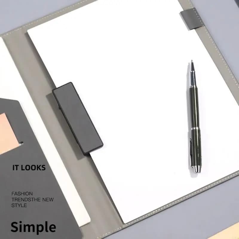 CORA Letter Size File Organiser With Card Slots Waterproof PU Leather Conference Folder For Professional And Student