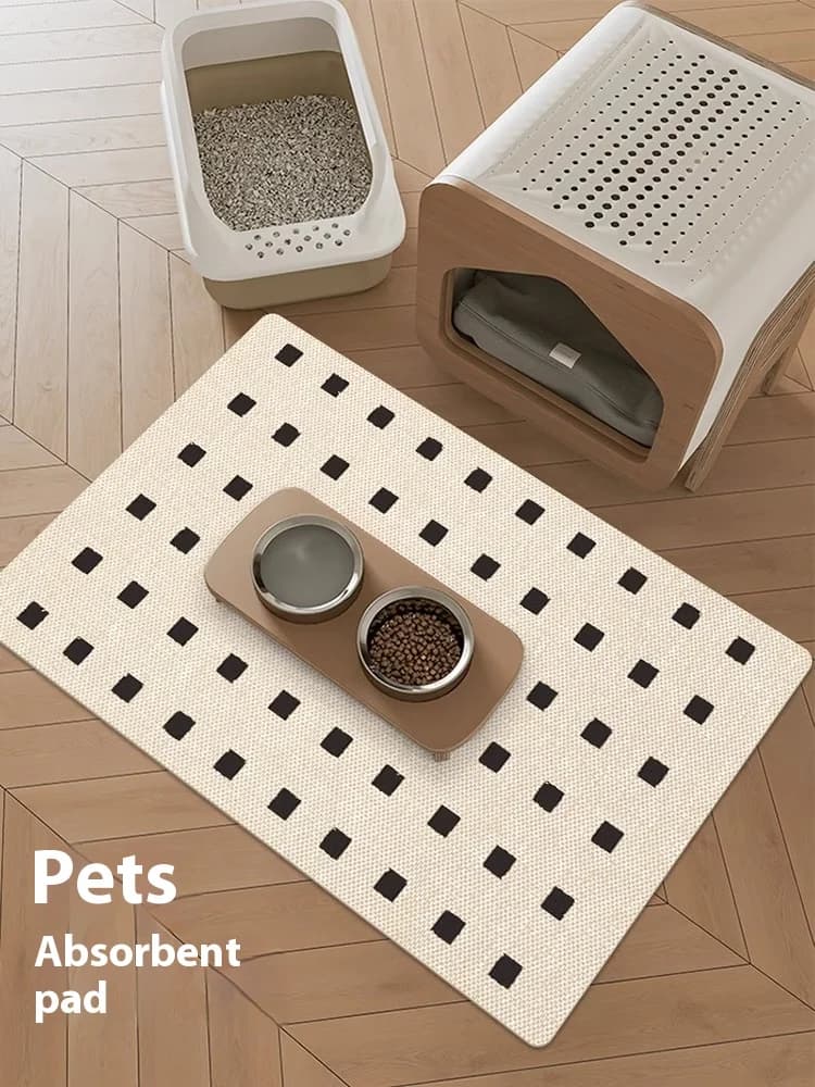 VIKAMA Tappetino per alimentazione animali domestici, ciotola per cibo per cani, tovaglia, tappeto resistente allo sporco, forniture per animali domestici, tappetino antispruzzo e antiscivolo