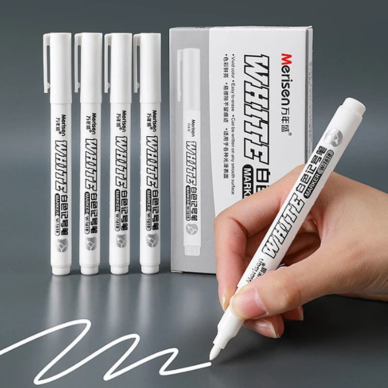 Pennarello bianco vernice alcolica oleosa impermeabile pittura per pneumatici Graffiti penne penna Gel permanente per tessuto pennarello in pelle di legno 2MM
