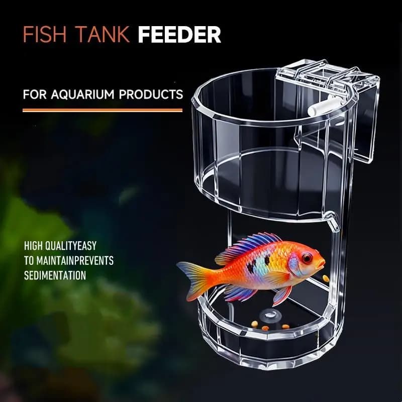 Transparent Acrylic Wall-Mounted Fish Feeder Ring Acrylic Automatic Food Dispenser Fish Tank Aquarium Feeding Tool Accessories