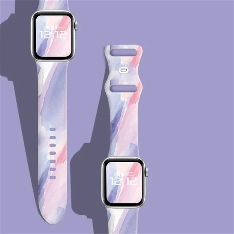 Cinturino in Silicone stampato per cinturino Apple Watch 44mm 45mm 41mm 42/38mm 40mm bracciale sportivo iWatch Series 9 8 7 se 6 5 4 ultra 2 49mm