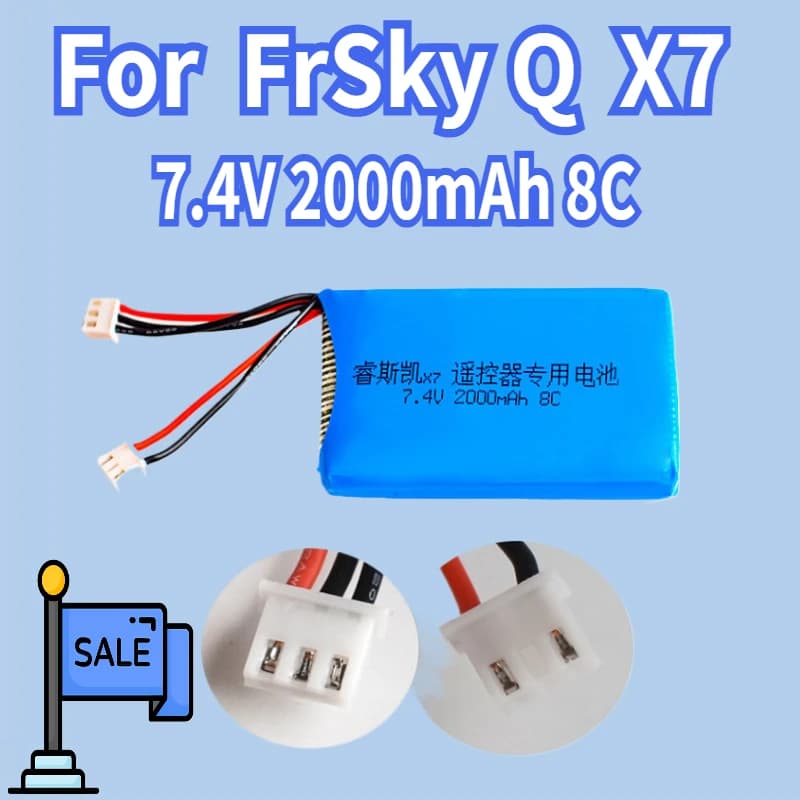 7.4V 2000mAh 8C Battery For FrSky Q X7 Transmitter RC Drone Spare Part 2S Rechargeable Lipo Battery