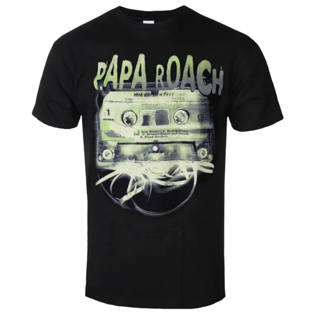 Papa Roach - Cassette Art Pattern Nu Metal Band T-shirt - Casual Trendy Style Cotton T-shirt for Men and Women
